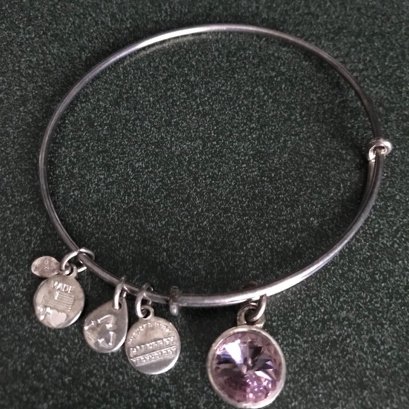 Alex and Ani Expandable Wire Bracelet Pink Charm - Picture 4 of 16